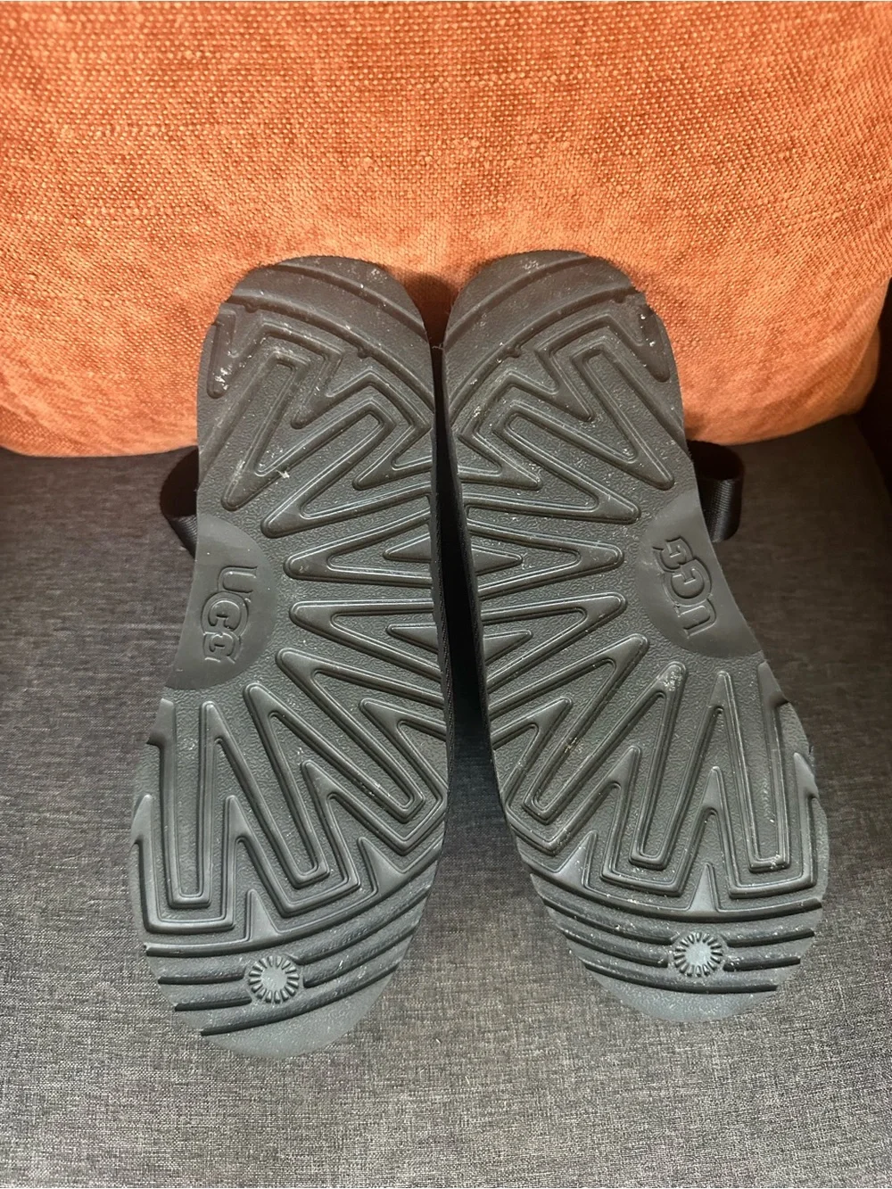 UGG Kids Black Suede Moccasin Slip-Ons
